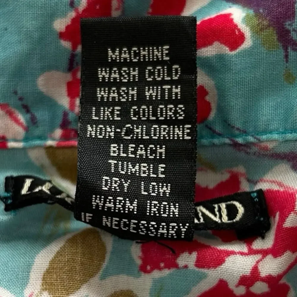 Vintage Lucky Brand Mandarin Collar Floral Top Sleeveless Cotton Large - Picture 9 of 9